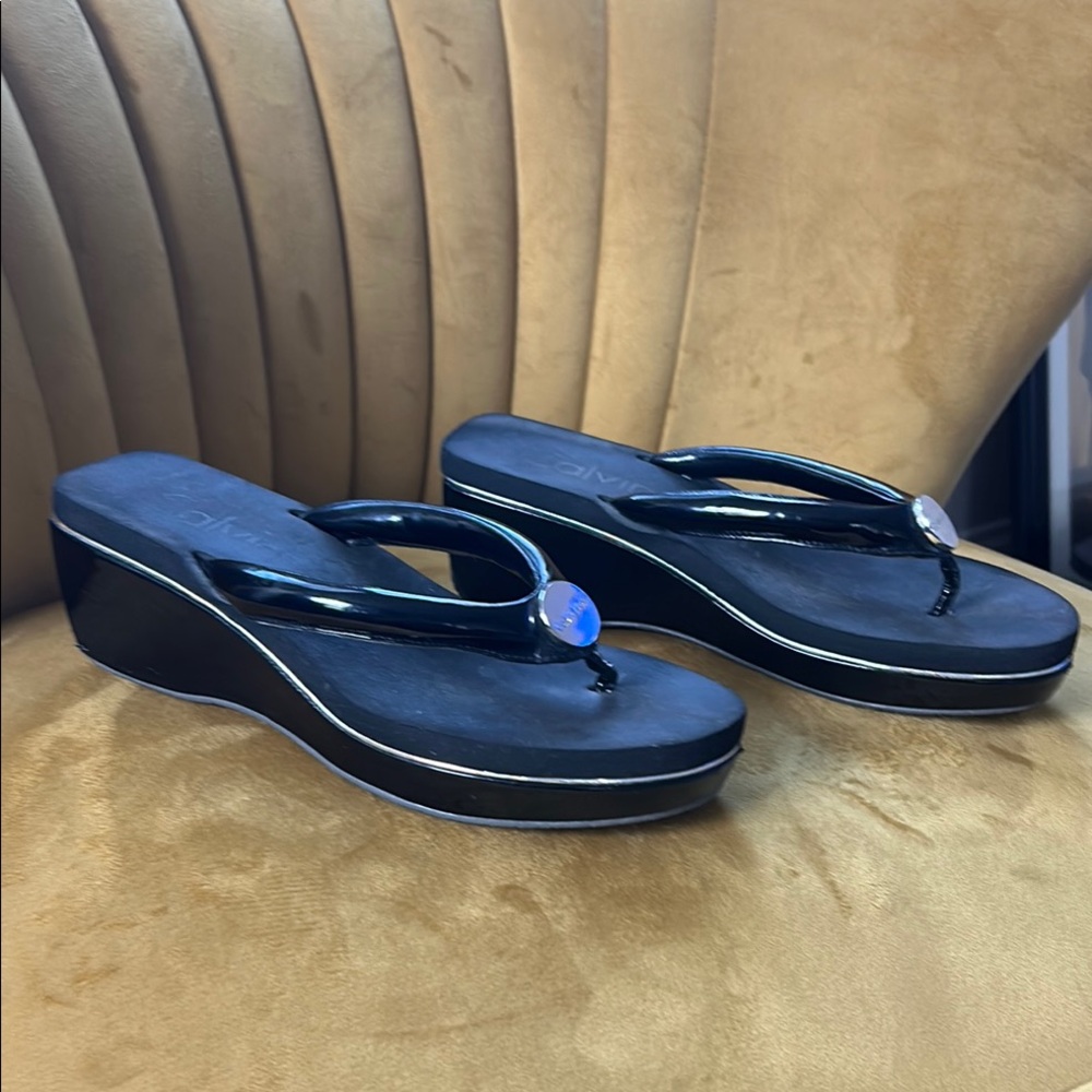 Stylish Calvin Klein Wedge Flip Flops